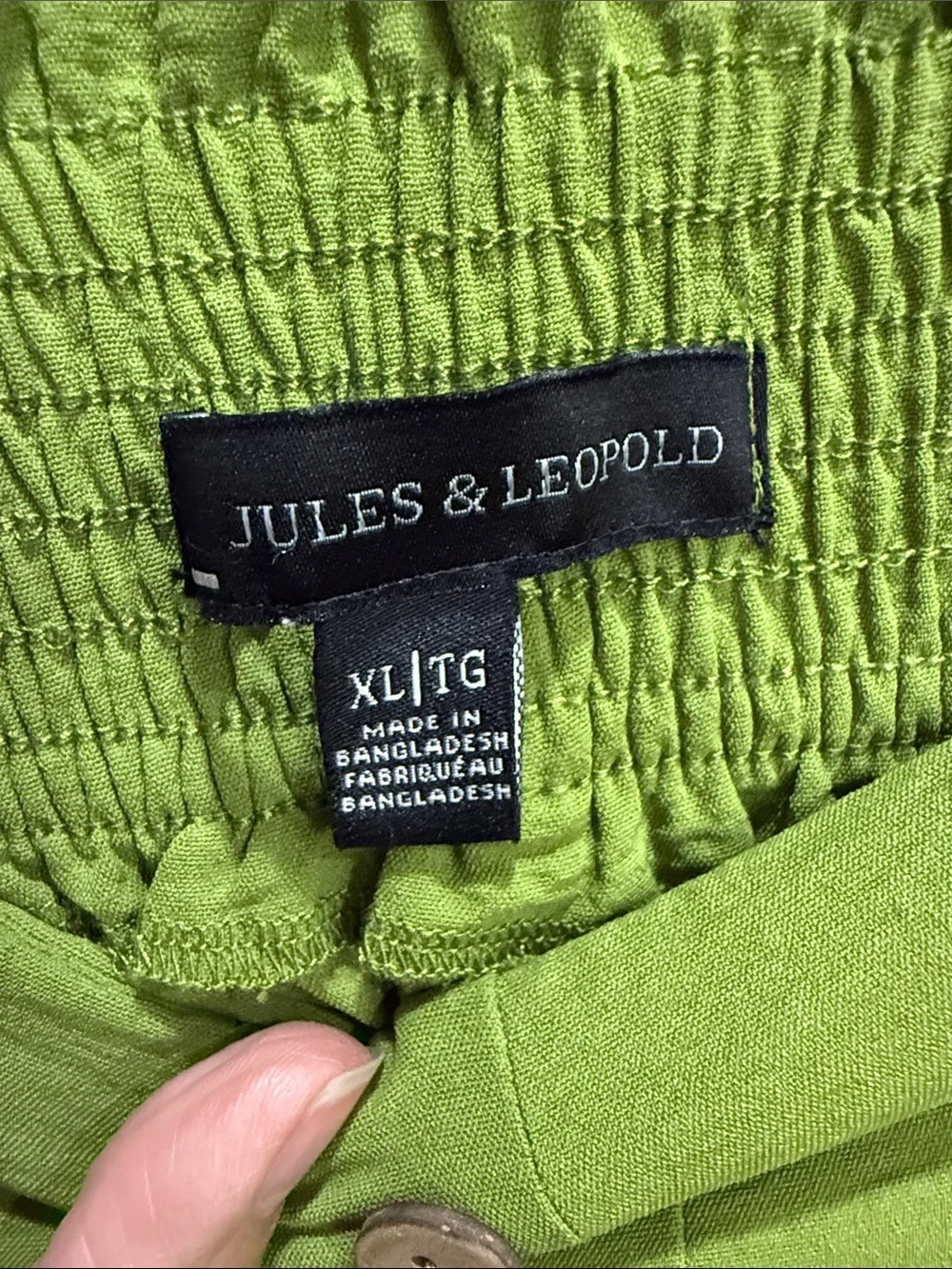 Jules & Leopold Olive Green Wide-Leg Culotte Pants - Picture 4 of 5